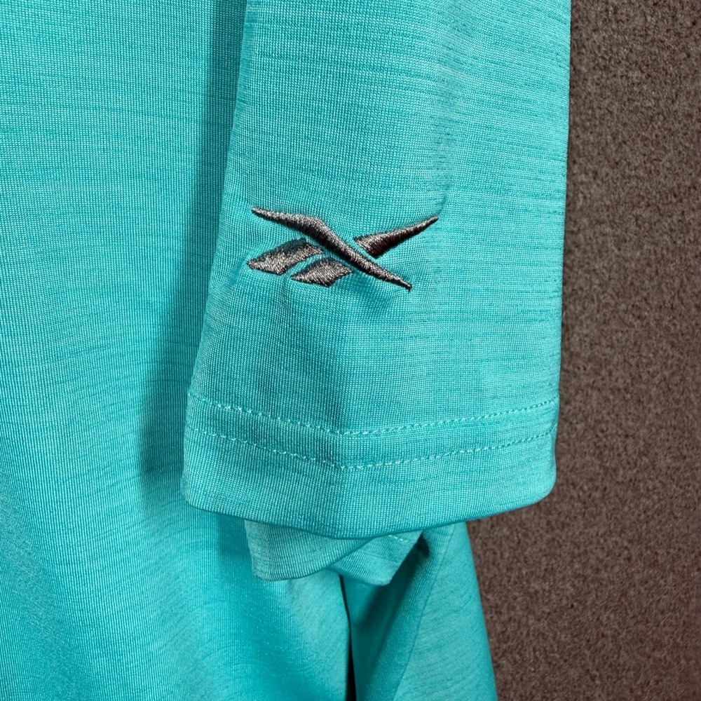 Reebok Speedwick Polo Shirt Mens 2XLT Turquoise Blue Heathered Golf DXGF19131 - Picture 5 of 9